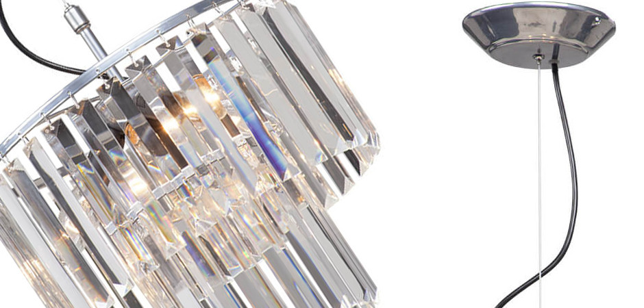 Люстра ODEON CLEAR GLASS 2-TIER Chrome прозрачное стекло D 31
