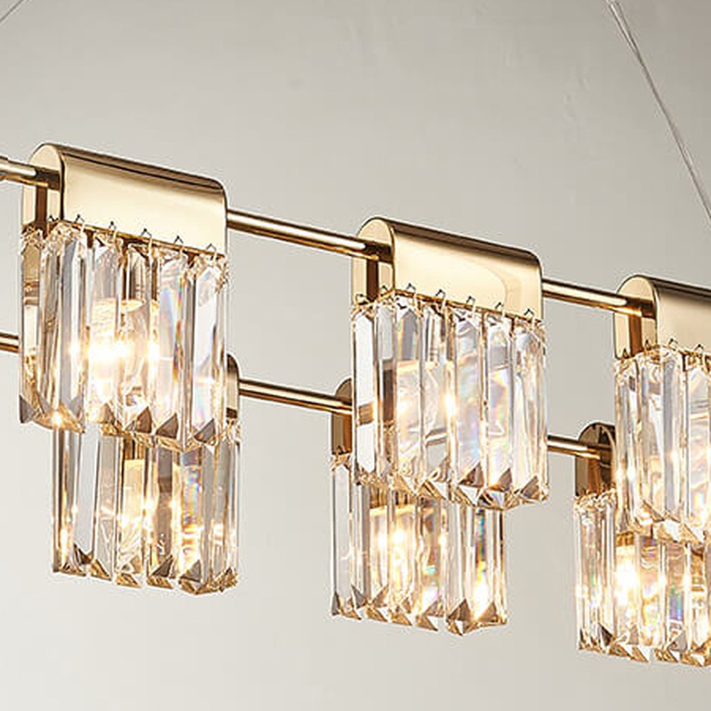Люстра Crystal Pendants gold 10