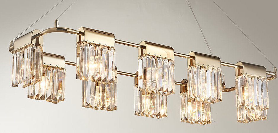 Люстра Crystal Pendants gold 10