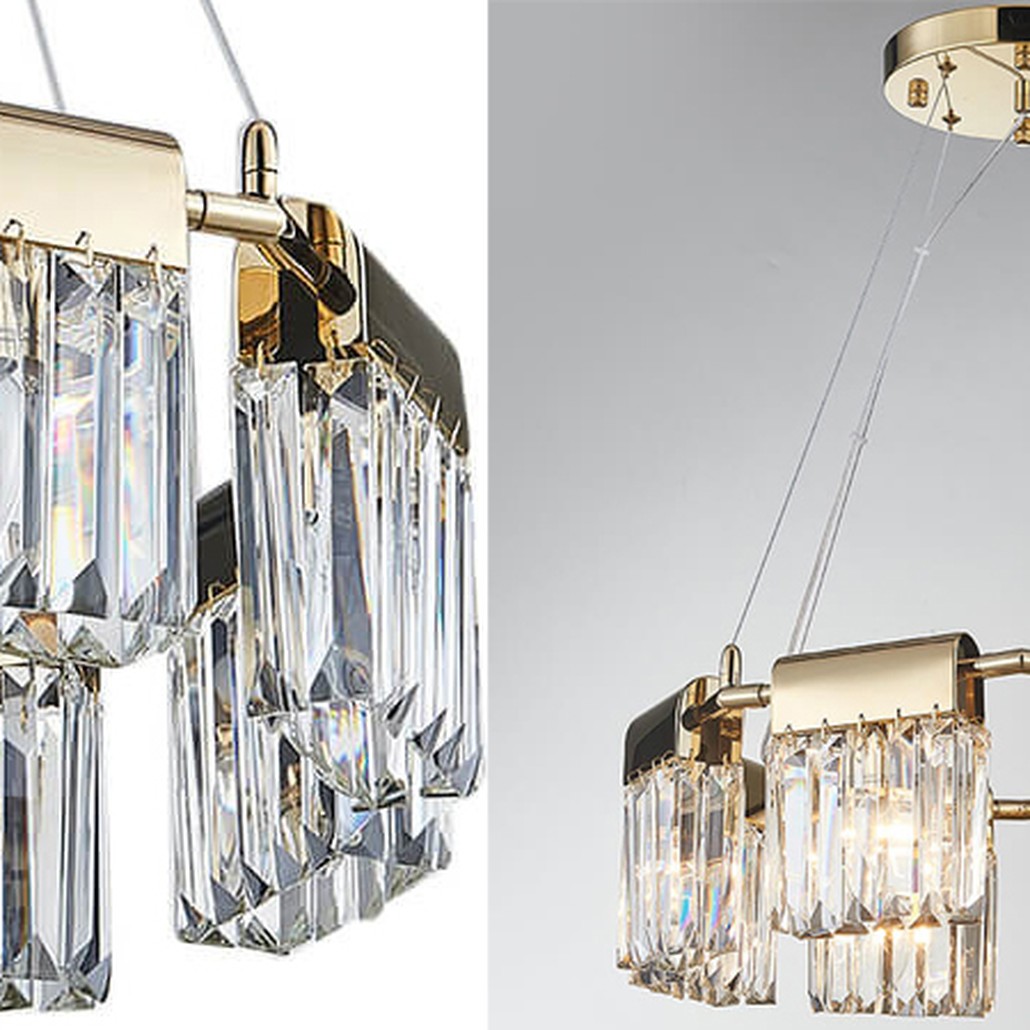 Люстра Crystal Pendants gold 8