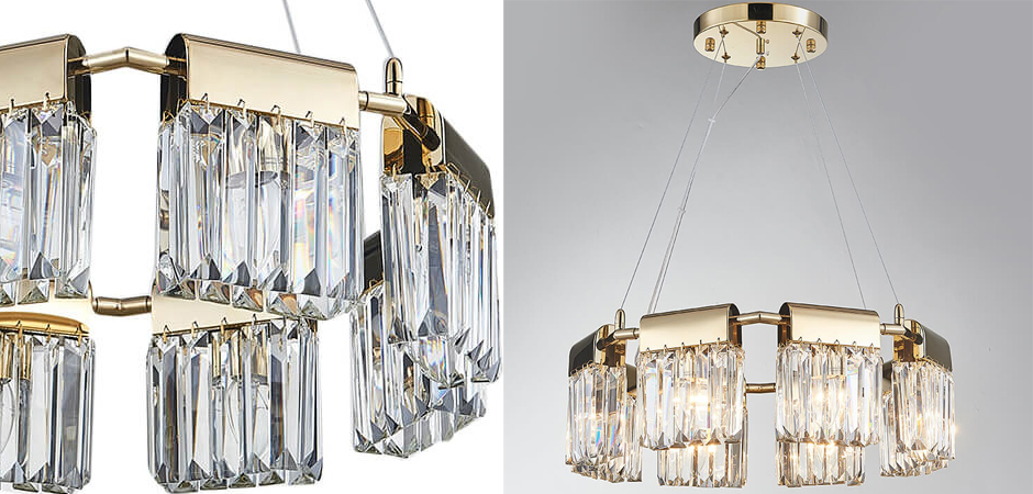 Люстра Crystal Pendants gold 8