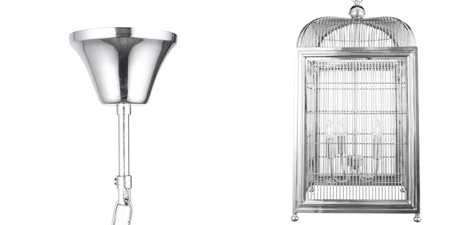 Люстра клетка Bird cage chrome Lantern Falcon