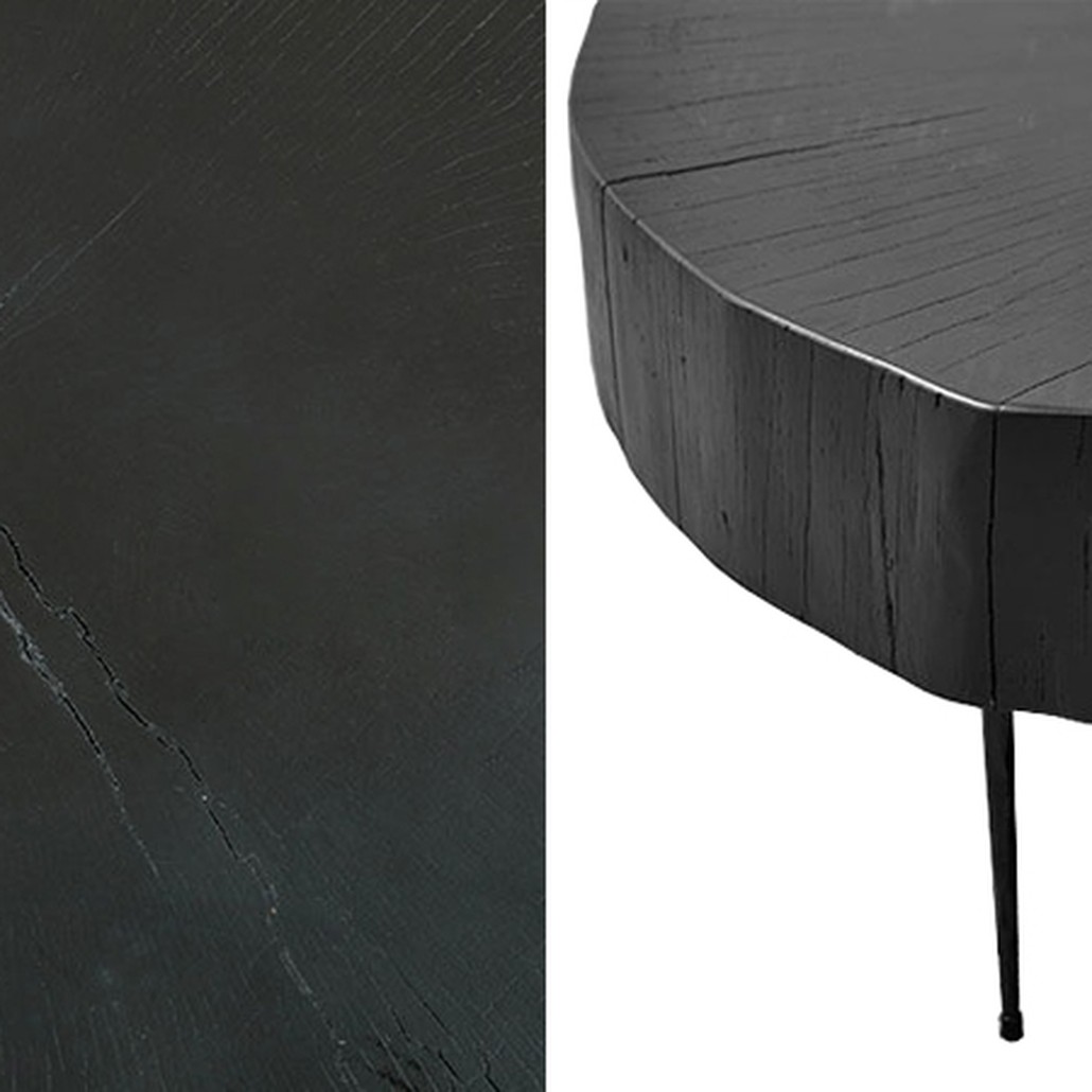 Кофейный стол Saw Cut Black Wood Coffee Table