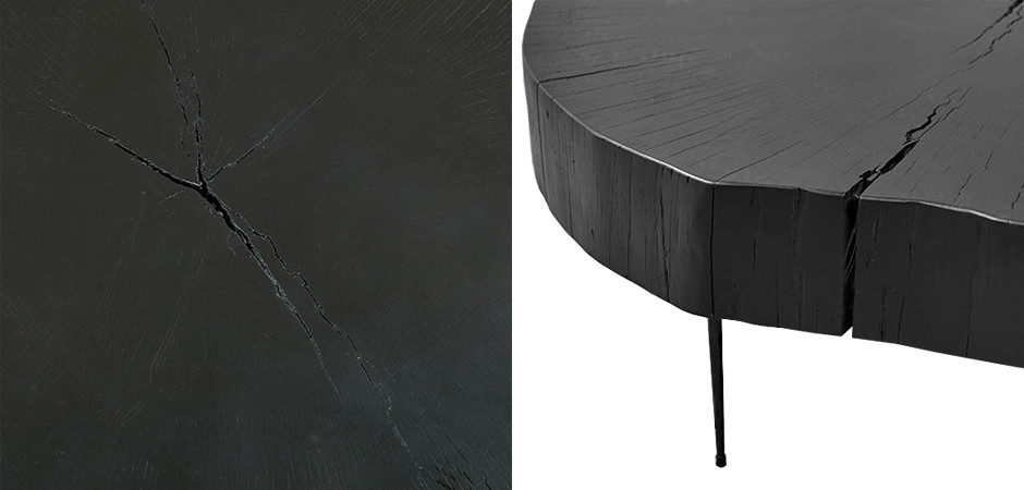 Кофейный стол Saw Cut Black Wood Coffee Table