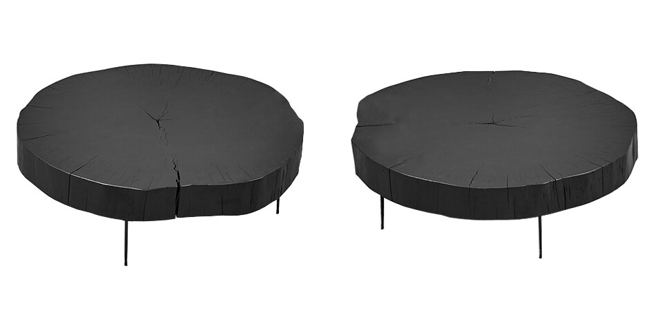 Кофейный стол Saw Cut Black Wood Coffee Table