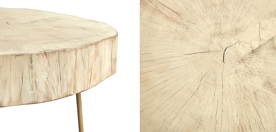 Комплект столиков Saw Cut Beige Wood Coffee Table