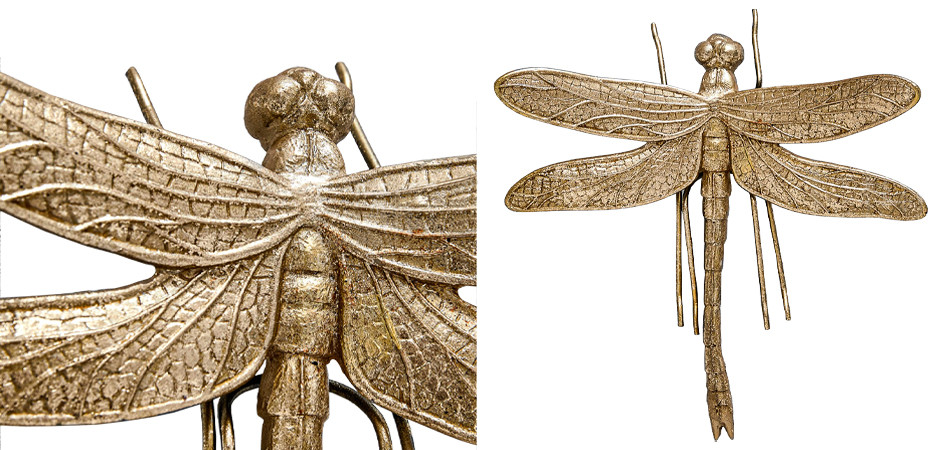 Аксессуар на стену Средняя золотая стрекоза 21 см