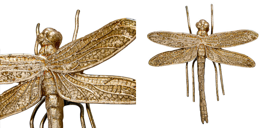 Аксессуар на стену Малая золотая стрекоза 19 см