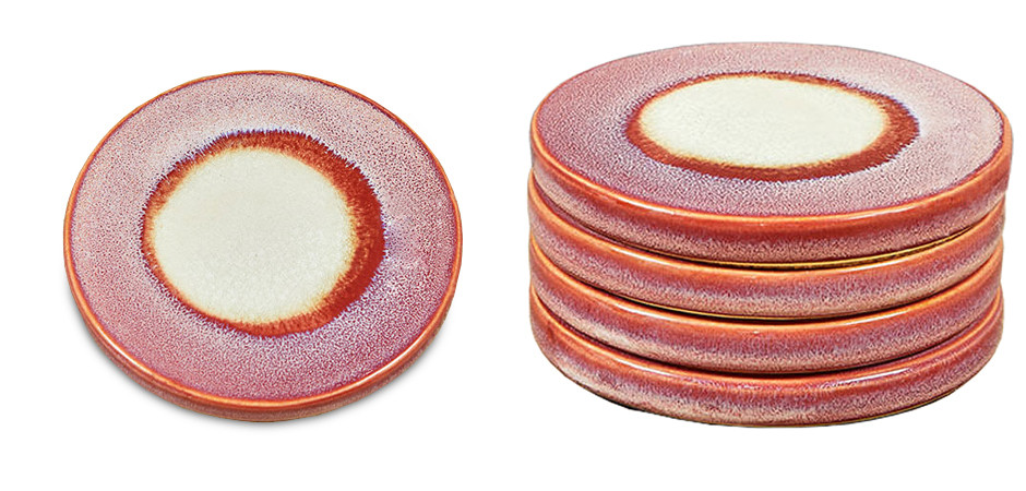 Керамические розовые подставки под чашки Амбре