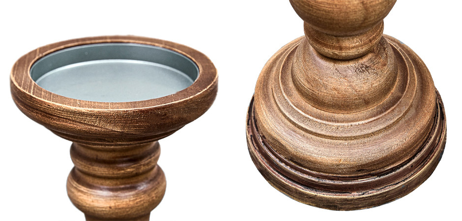 Деревянный подсвечник 33 см