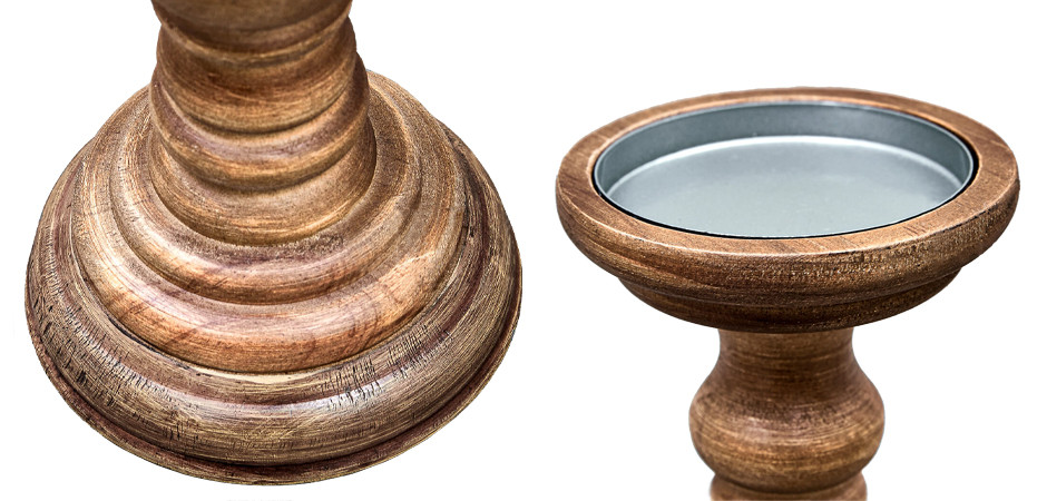 Деревянный подсвечник 36 см