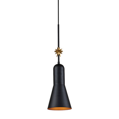 Подвесной светильник черного матового цвета с конусным плафоном 65 см Elstead Lighting