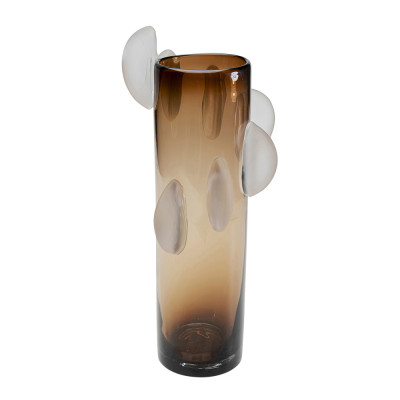 Ваза коричневая Forma Mare со стеклянными вставками