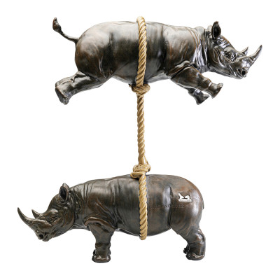 Декоративная статуя из стали Duo Rhinos
