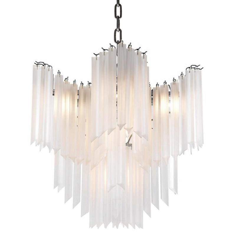 Дизайнерская Люстра Chandelier Pulsar Chrome белое матовое стекло