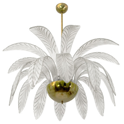 Люстра Modern Chandelier Palm White Стеклянные Листья Пальмы