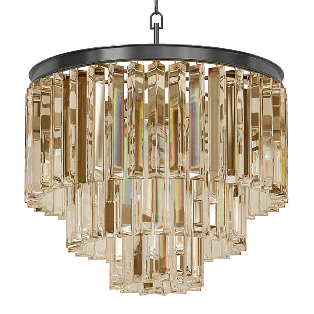 Люстра Odeon Smoke Glass Fringe Chandelier - 3 rings