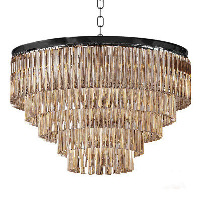 Люстра Odeon Smoke Glass Fringe Chandelier -60
