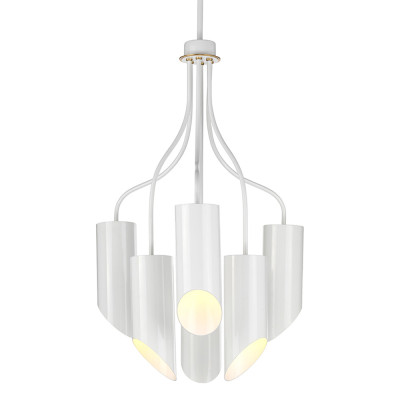 Люстра белого цвета с 6-ю цилиндрическими плафонами Elstead Lighting