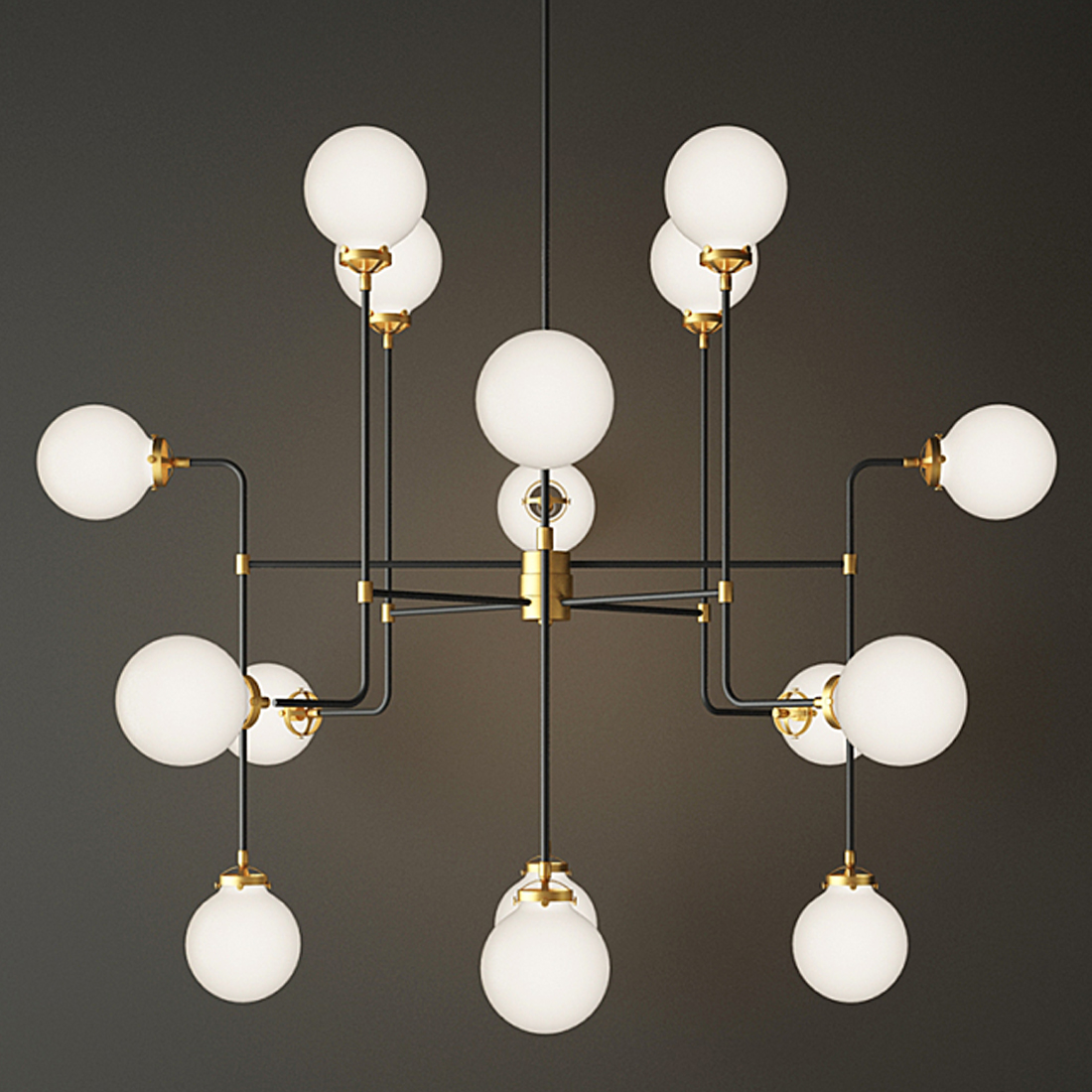 Люстра БИСТРО Globe Clear Glass Chandelier 16 Milk