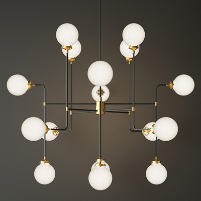 Люстра БИСТРО Globe Clear Glass Chandelier 16 Milk