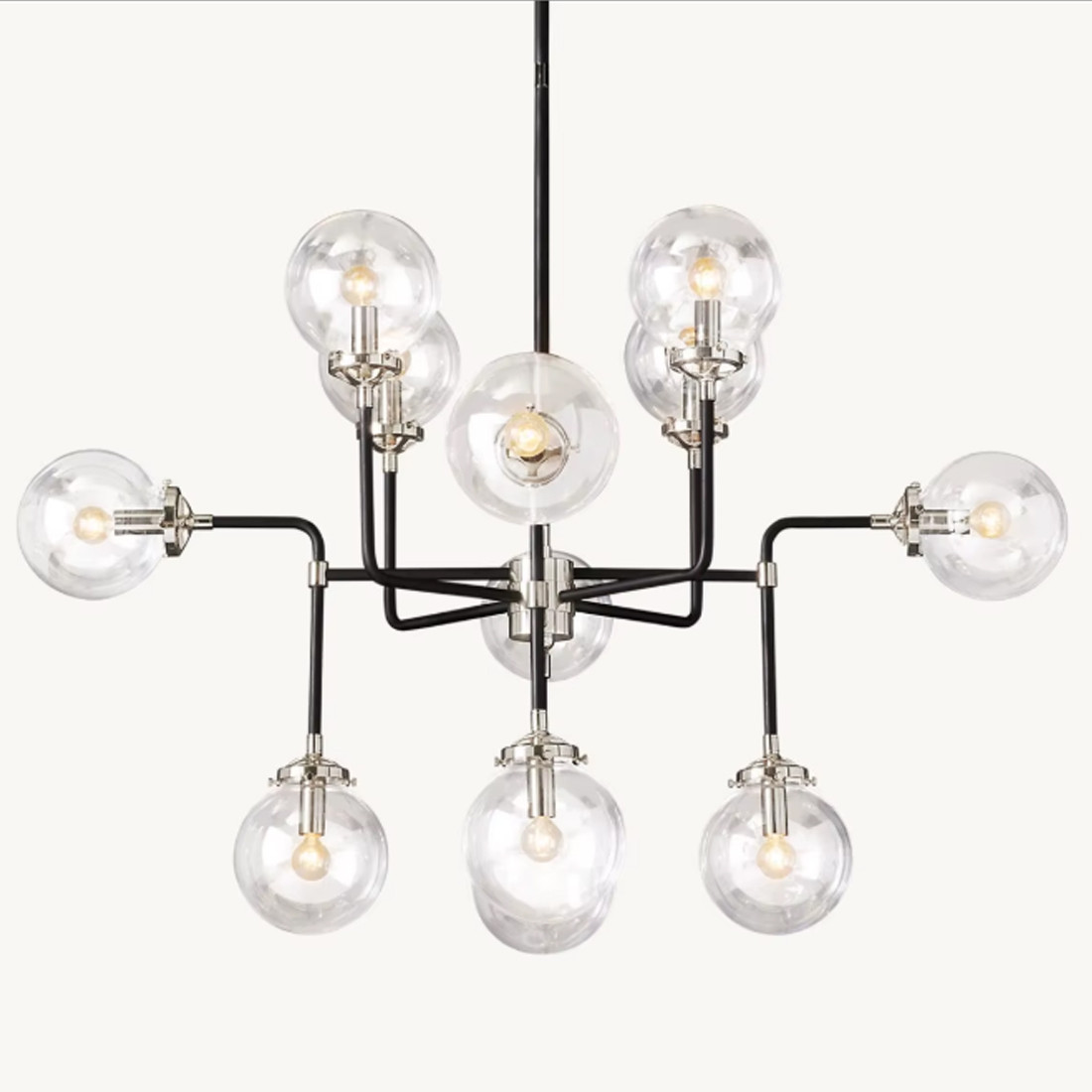 Люстра БИСТРО GLOBE CLEAR GLASS SILVER CHANDELIER 8