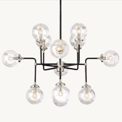 Люстра БИСТРО GLOBE CLEAR GLASS SILVER CHANDELIER 8