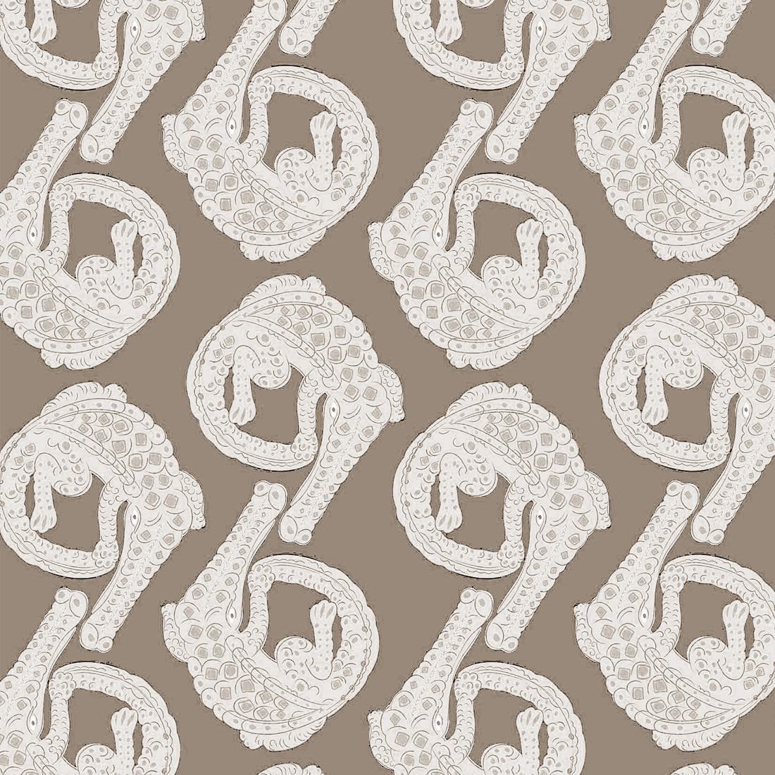 Мебельная ткань Velour Crocodiles Gray-Beige Велюр N 1140