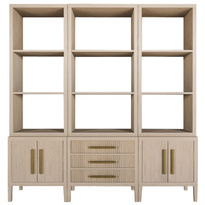 Модульный стеллаж Primo из трех составных элементов Светлый дуб