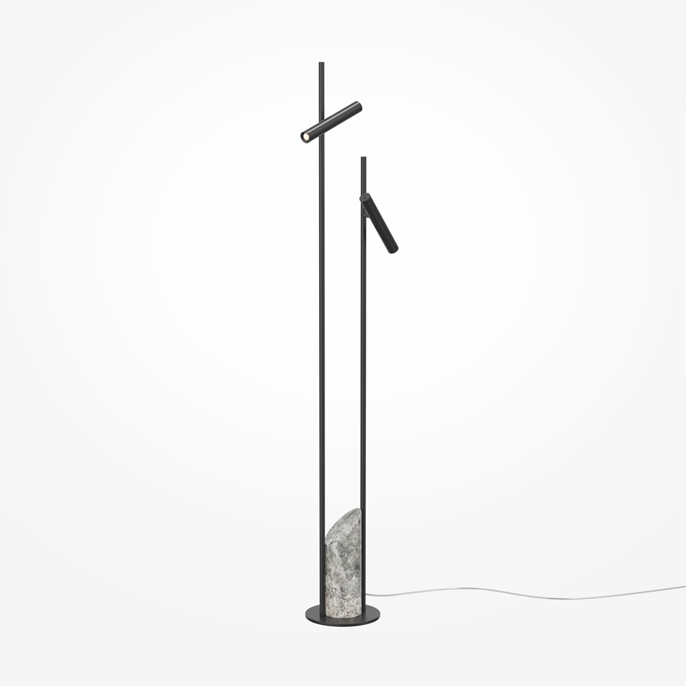 Напольный торшер светодионый черный Lumen Duo