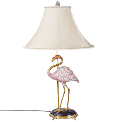 Настольная лампа с абажуром Розовый Фламинго Porcelain Flamingo Lamp