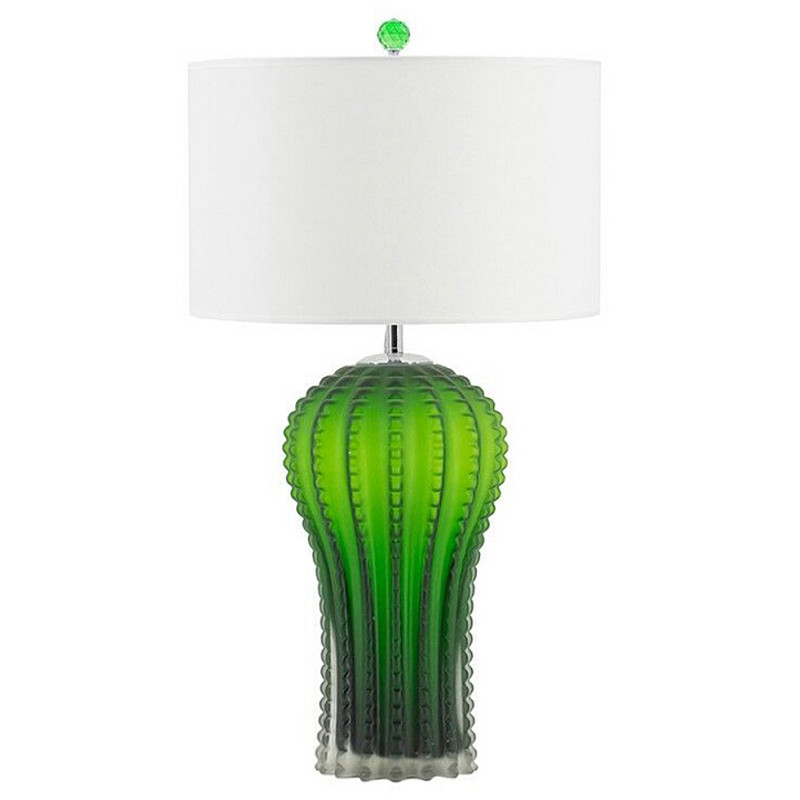 Настольная лампа с тканевым абажуром и основанием в форме кактуса Cactus Table Lamp