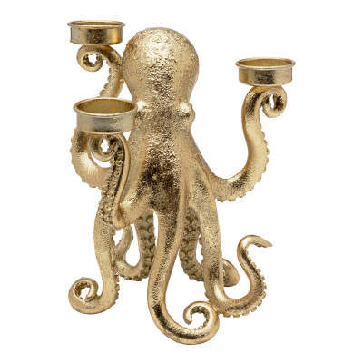 Подсвечник золотой Осьминог Gold Octopus Candlestick