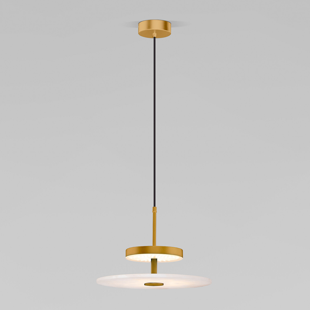 Светодиодный подвесной светильник латунь с мраморным рассеивателем