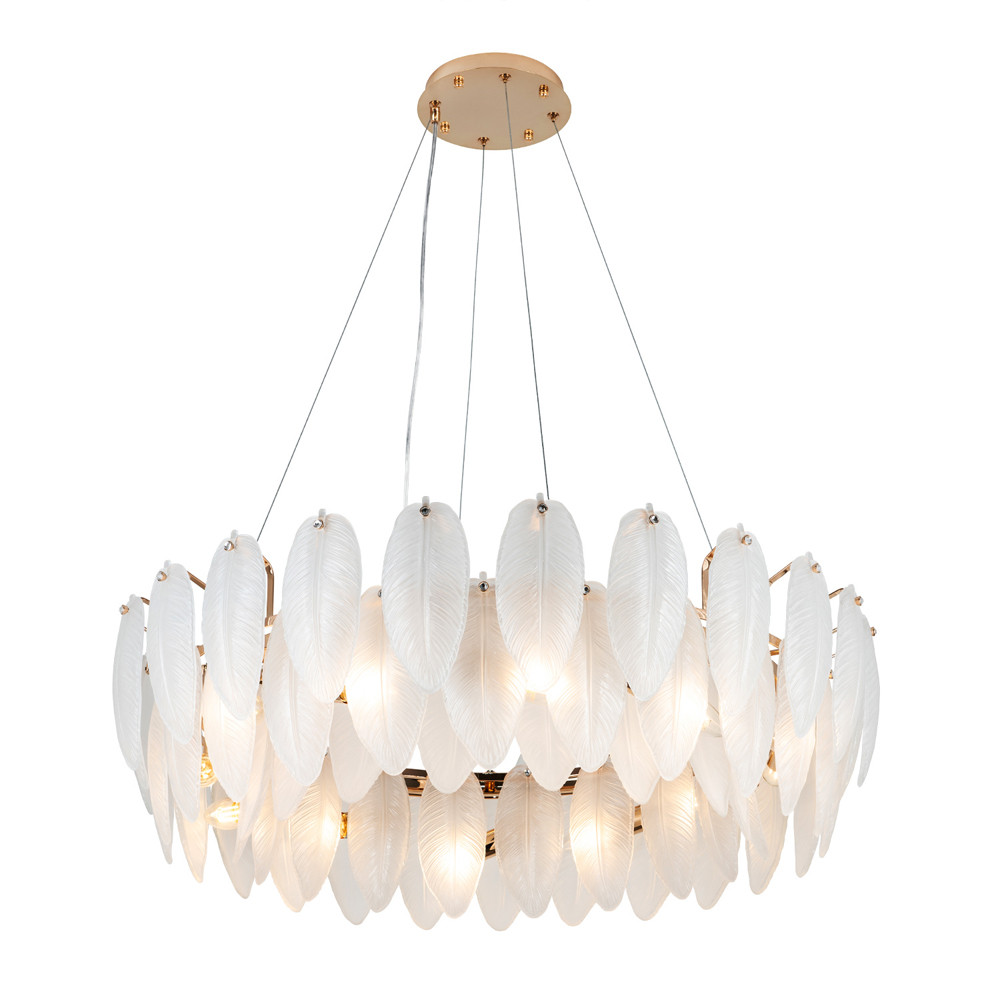 Люстра Mont Saint-Michel Золотая с Рельефным Стеклом