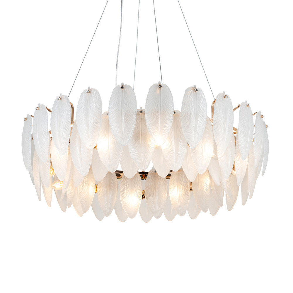 Люстра Mont Saint-Michel Золотая с Рельефным Стеклом