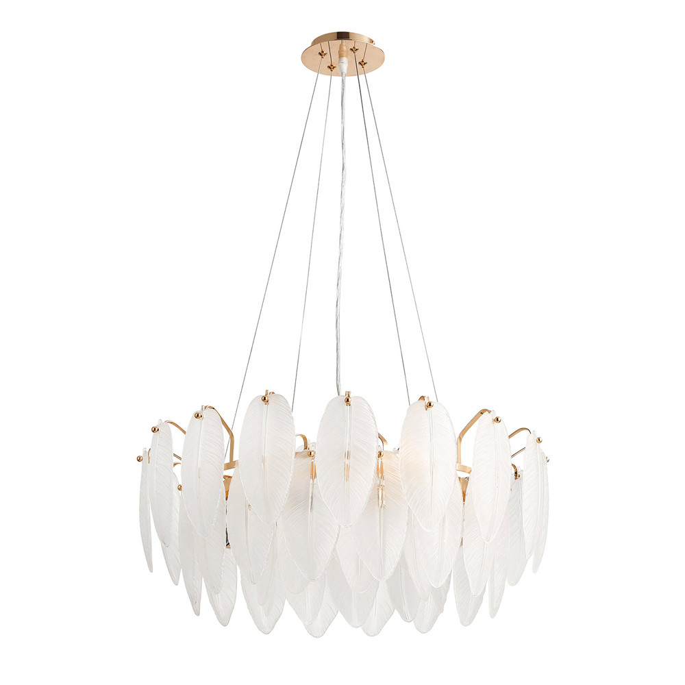 Люстра Mont Saint-Michel Золотая с Рельефным Стеклом