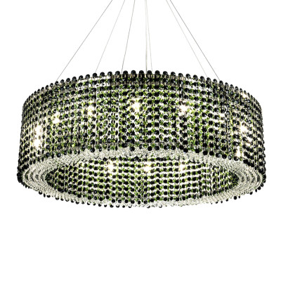 Круглая люстра с хрустальными подвесками Crystal Art Chrome Green Chandelier 12