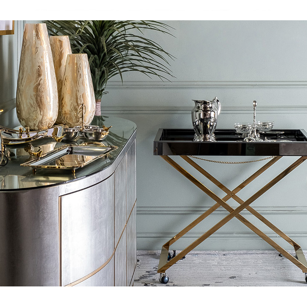 Стол сервировочный с зеркальной столешницей Splendid Serving Table