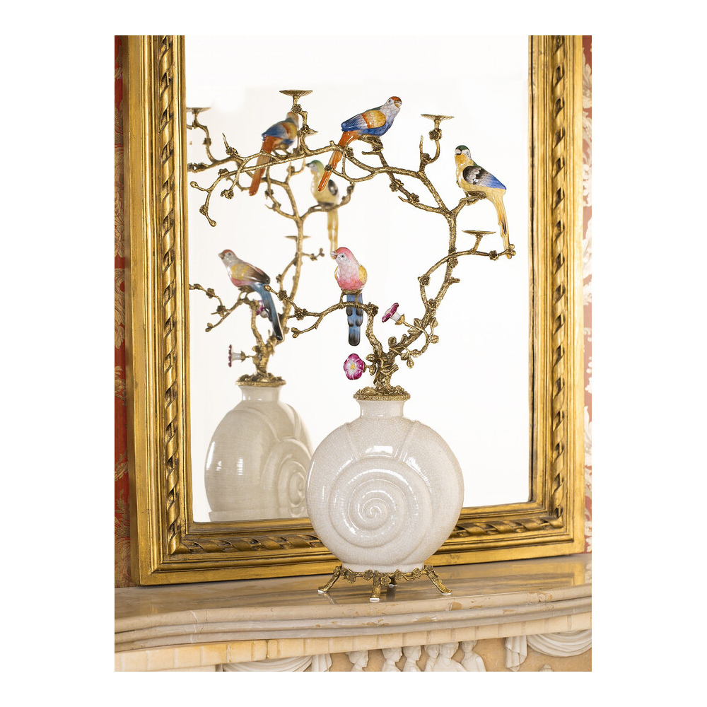 Подсвечник с декором из птиц на ветвях Birds of Paradise