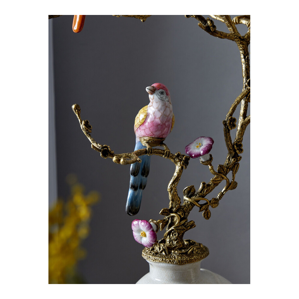 Подсвечник с декором из птиц на ветвях Birds of Paradise