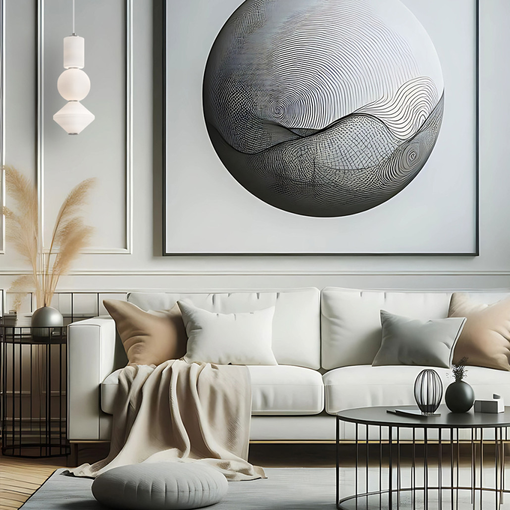 Подвесной светильник белого цвета с тремя геометрическими плафонами Alora Mood