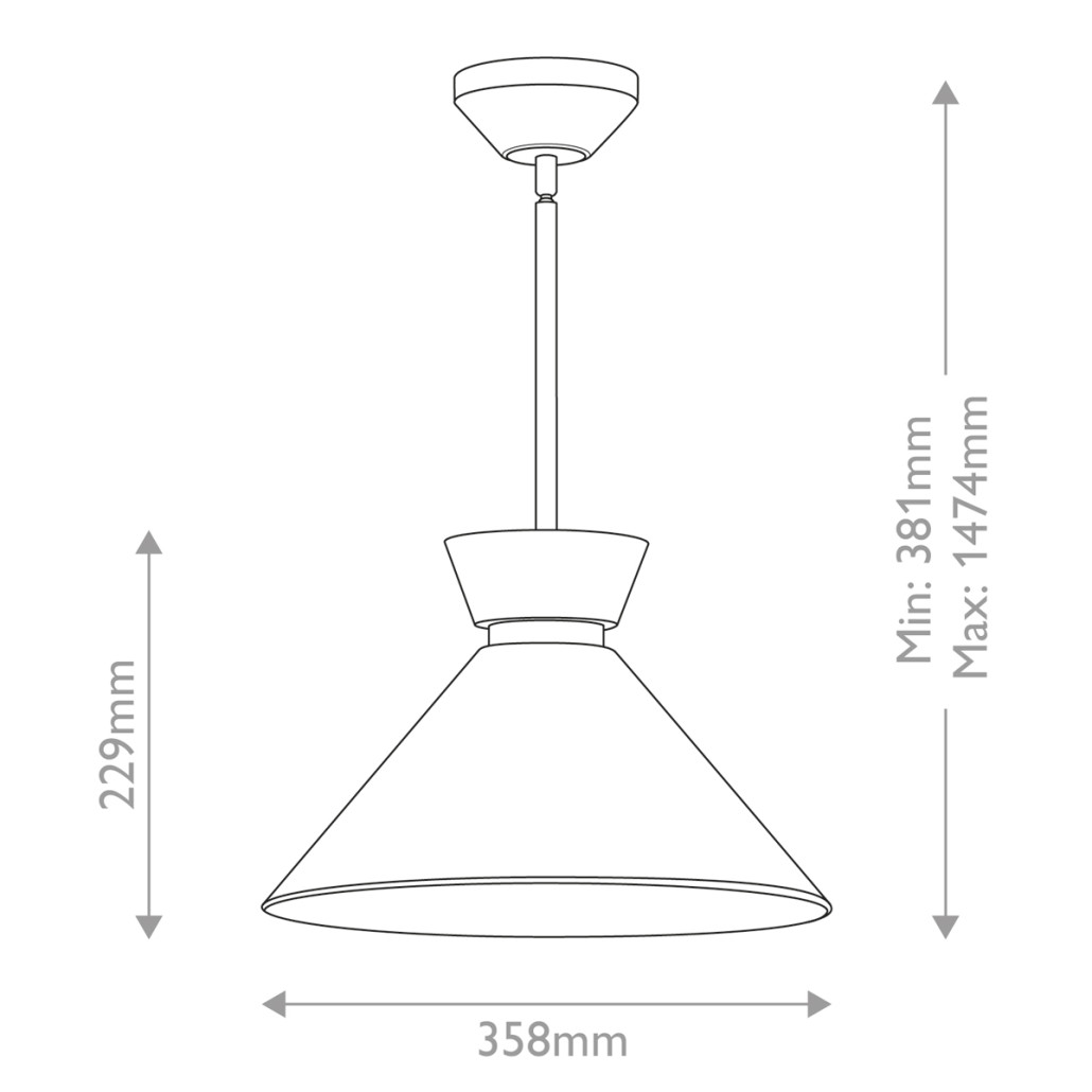 Подвесной светильник с белым стеклянным конусным плафоном Alora Mood