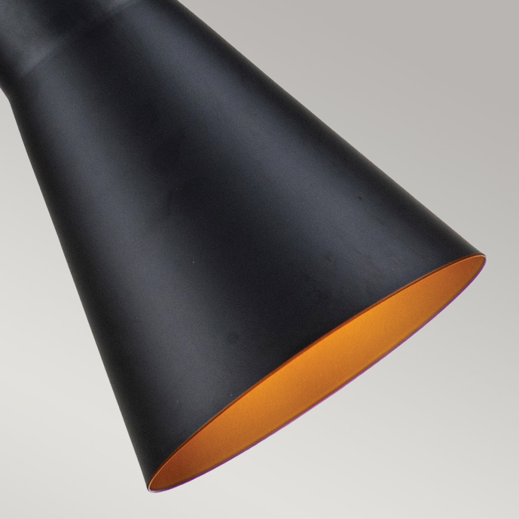 Подвесной светильник черного матового цвета с конусным плафоном 65 см Elstead Lighting