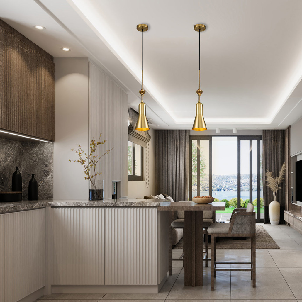 Подвесной светильник с конусным плафоном и декоративной звездой 57 см Elstead Lighting