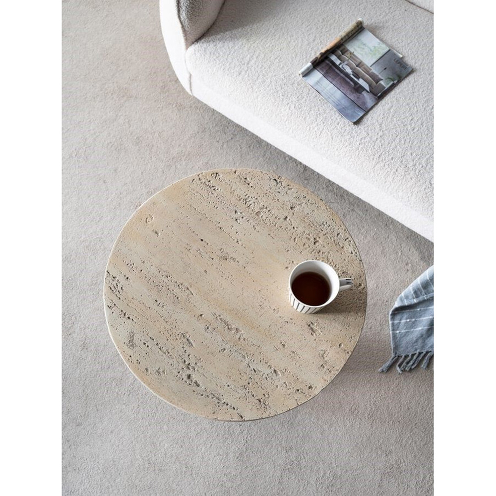 Столик приставной с круглой столешницей Textured Cream Table