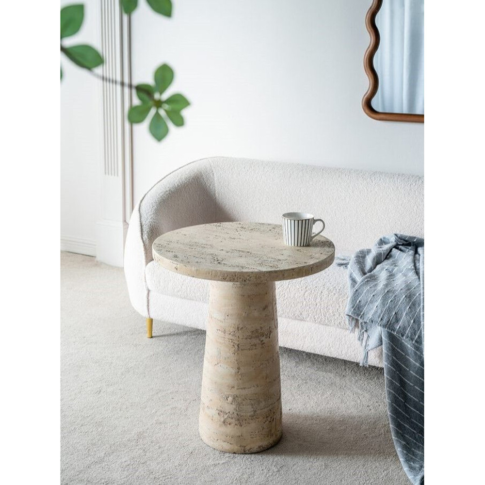Столик приставной с круглой столешницей Textured Cream Table