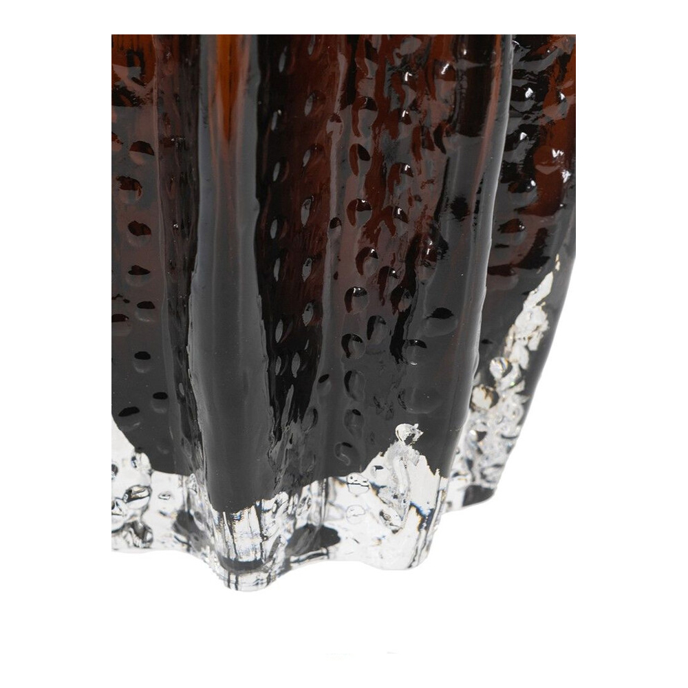 Ваза стеклянная янтарного цвета с текстурированным силуэтом Carambola