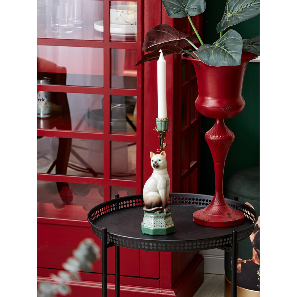 Подсвечник в виде кошки из фарфора с бронзовыми элементами Paradise Cat