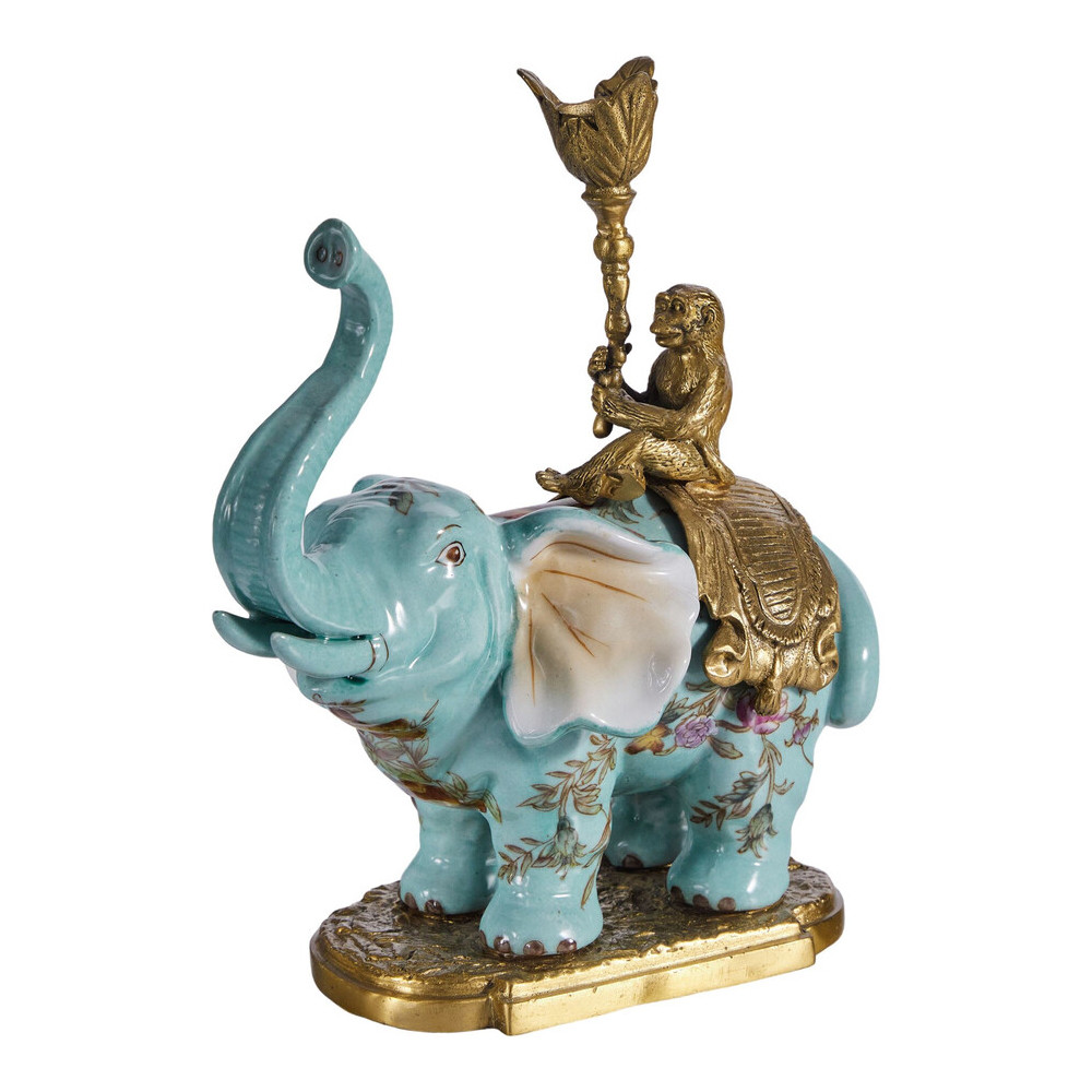 Подсвечник в виде слона из фарфора с бронзовыми элементами Elephant in the Garden of Eden